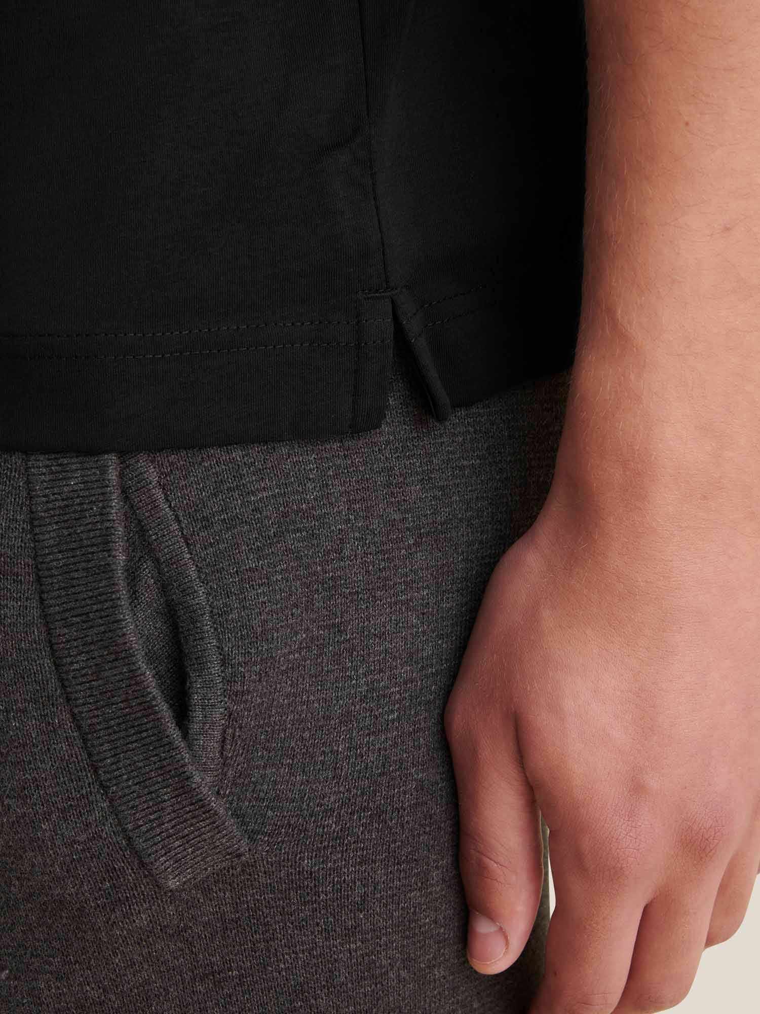 Peckham Rye Mercerised Cotton Black T-Shirt